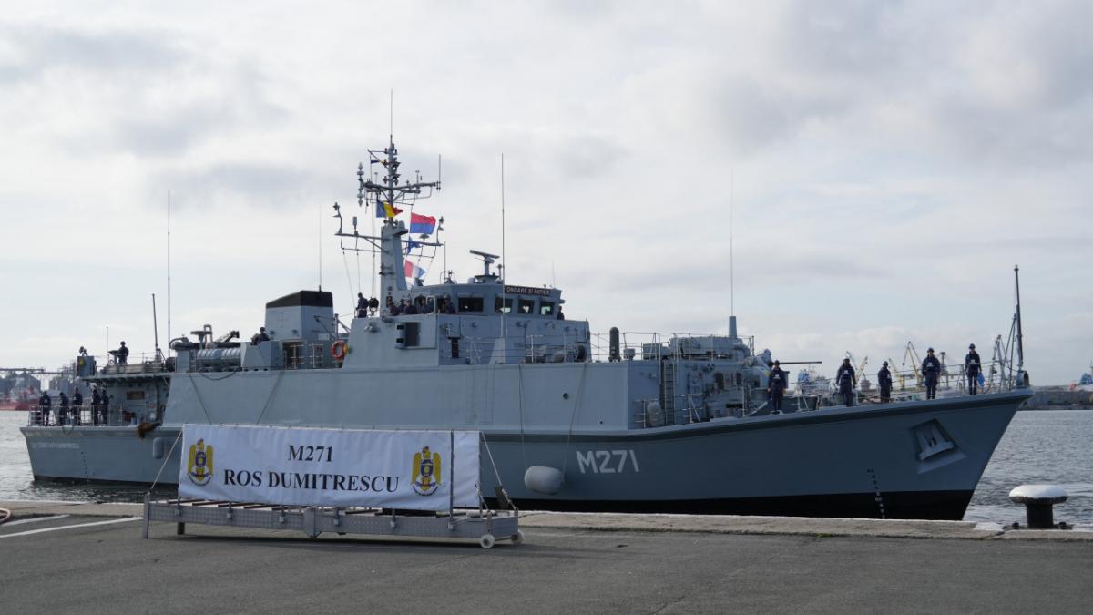 Forţele Navale Române au un nou vânător de mine marine! Ceremonie în Portul militar Constanţa