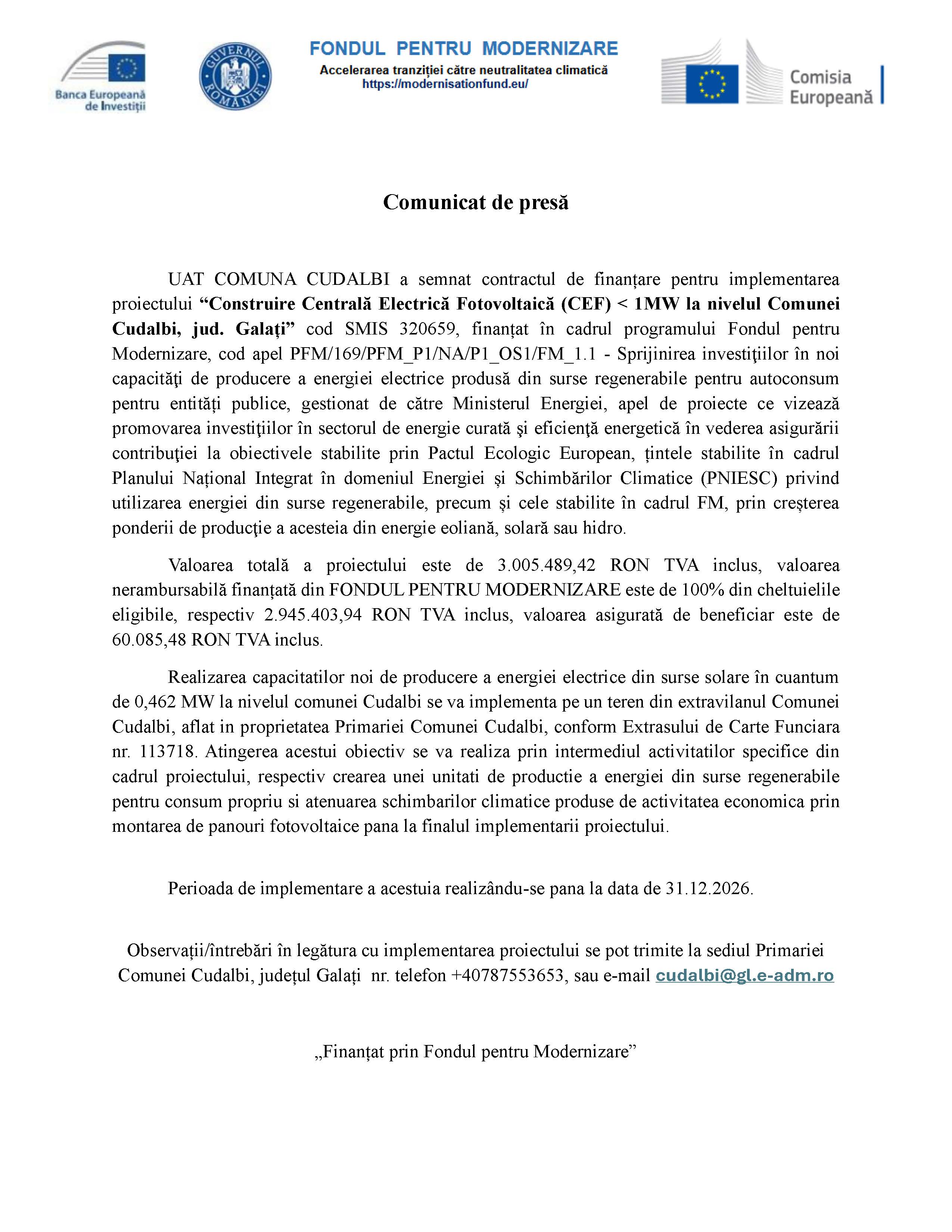 Comunicat de presă 25.11.2025