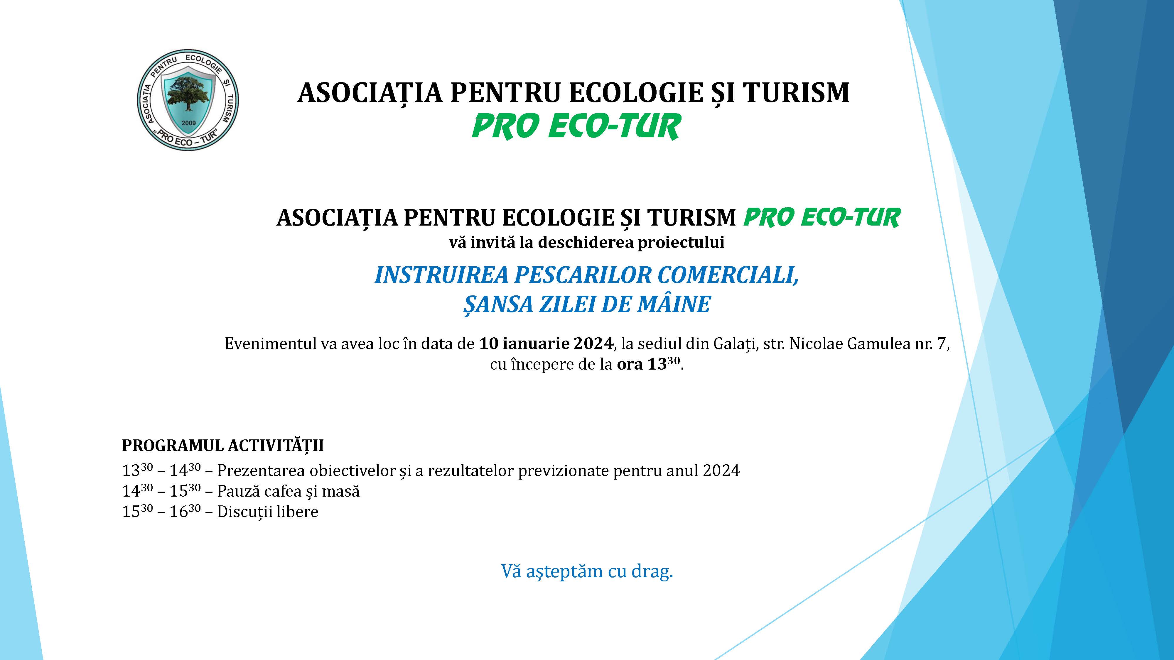 Deschiderea proiectului INSTRUIREA PESCARILOR COMERCIALI, ŞANSA ZILEI DE MÂINE