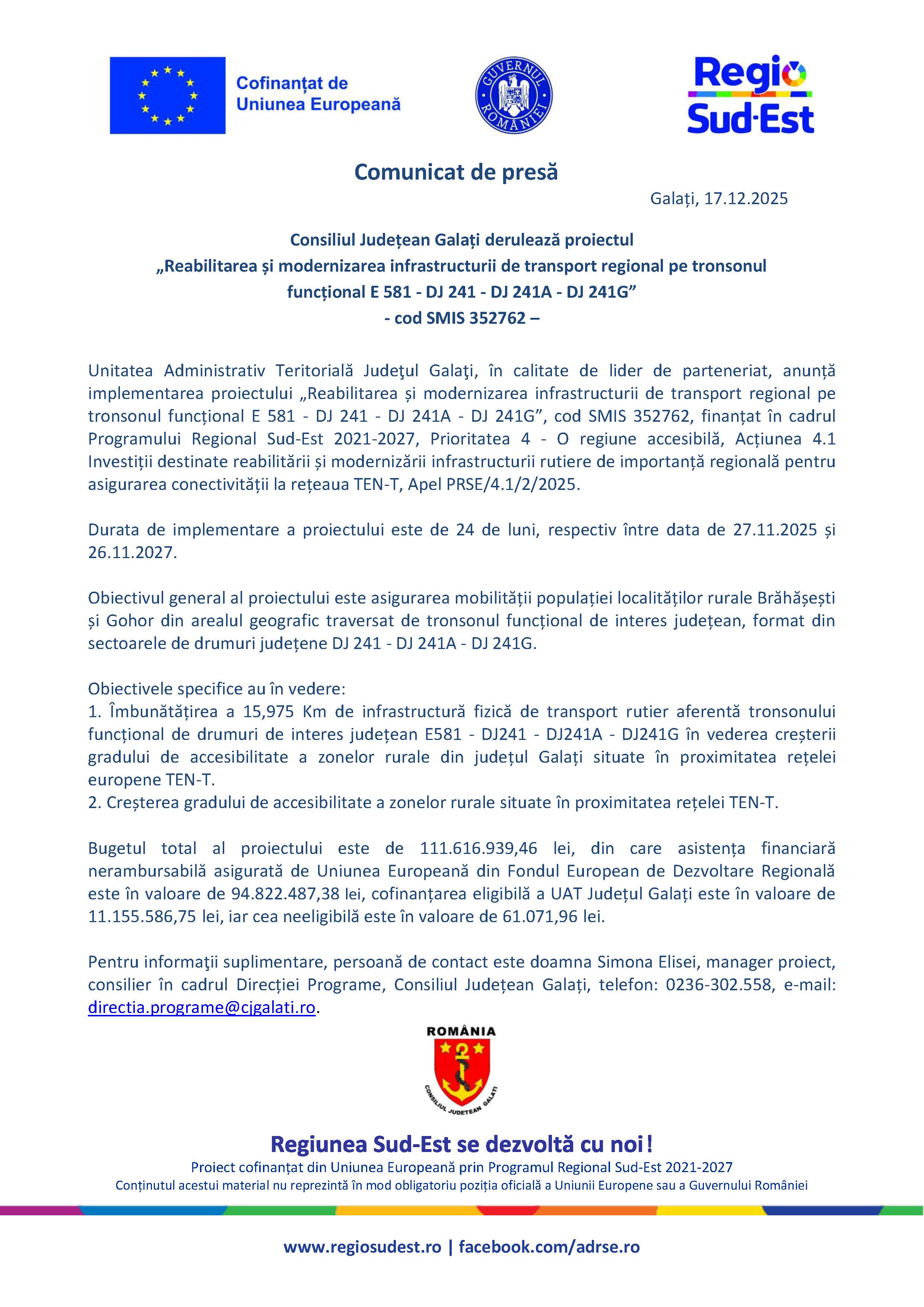 Comunicat de presă Galați, 17.12.2025